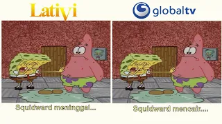 perbedaan dubbing spongebob versi lativi dan global tv episode squidward unfriendly the ghost 1