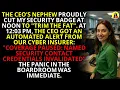 Download Lagu Hij heeft mijn badge doorgeknipt. Ik heb hun cyberverzekering doorgeknipt. 💼 | #CorporateRevenge