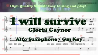 Download I will survive - Gloria Gaynor (Alto Saxophone Sheet Music Gm Key / Karaoke / Easy Solo Cover) MP3