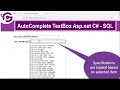Autocomplete TextBox in Asp Net C with SQL Autocomplete Textbox
