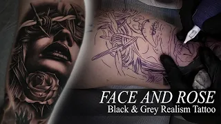 FACE AND ROSE Tattoo Time-Lapse