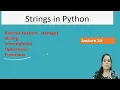 String in Python in Hindi Python for Data Science Data Science full course in Hindi
