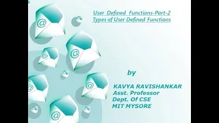 CPS Session-24 Module-4 User Defined Functions-part 2 Types of User Defined Functions