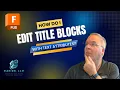 How do I edit a Title Block with text attributes