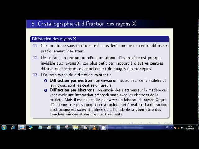 414. Introduction à la science des matériaux (5. Cristallographie et diffraction des rayons X 2/6)