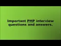 Most important PHP interview questions and answers Web Development PHP questions and answers