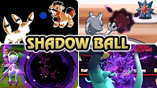 Evolution of Shadow Ball in Pokémon Games (1999 - 2026)
