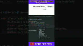 Focus and Blur Method using JavaScript