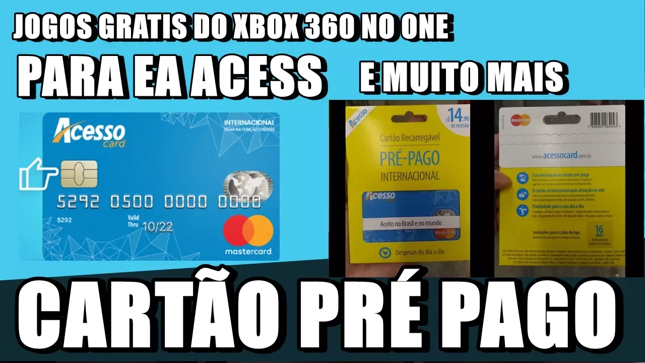 CARTÃO PRÉ PAGO PARA USAR NO SEU XBOX ONE PC PS4 E MUITO MAIS