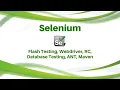 Selenium Tutorial Selenium Training Flash Testing Database testing RC Webdriver ANT Maven