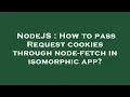 NodeJS How to pass Request cookies through node-fetch in isomorphic app