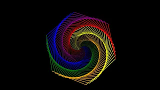 python turtle to create rainbow benzene shape turtle