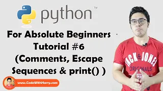 Comments Escape Sequences Print Statement Python Tutorials For Absolute Beginners In Hindi