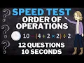 Math Quiz Order of Operations MATH SPEED TEST