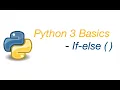 Python 3 basics if else condition