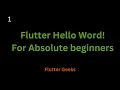 1 Flutter Hello World App for absolute beginners on Mac VScode