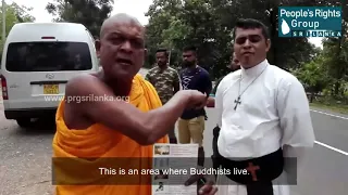 the hate monk harsassing a catholic group in batticaloa sri lanka