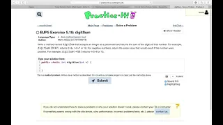 Exercise 5 18 digitSum Java Tutorial Practice-It