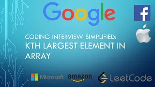 Coding Interview Tutorial 17 Kth Largest Element in Array LeetCode