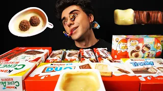 ASMR KINDER CHOCOLATE PARTY Kinder Joy Kinder Bueno Maxi King Tronky Duo 먹방 Eating Sounds 