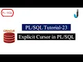 Oracle Tutorial 23 - Explicit Cursor in with Example in Hindi Javainhand