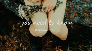 Alan Walker Style You Need To Know Lyrics Video 