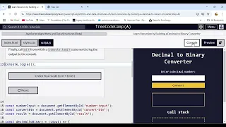 Learn Recursion by Building a Decimal to Binary Converter Step 46 freeCodeCamp org