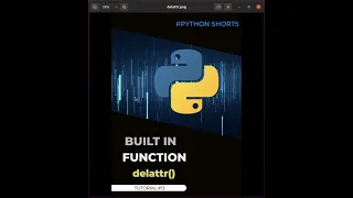 Python inbuilt predefined functions - delattr