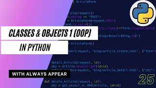 Python Tutorial 25 - Classes and Objects 1 OOP Always Appear