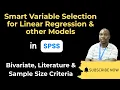 Selecting variables for multivariate analysis in linear regression Statistical other criteria