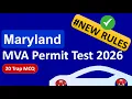 MVA Permit Practice Test 2026 NEW RULES Maryland MDOT