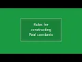 Rules for constructing Real Constants C - Odia