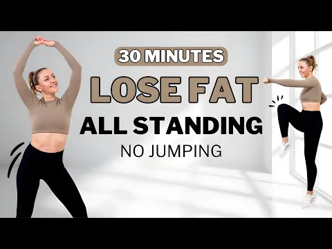 Download MP3 🔥30 Min FULL BODY FAT LOSS🔥All Standing + No Jumping HIIT🔥No Repeat 🔥No Equipment🔥