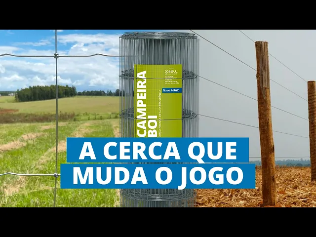 Cerca Pronta Campeira Boi - Malha 30x20cm - Fios de Aço 2,50mm - 650kgf - 100m Vídeo do produto - Cerca Pronta Campeira Boi - Malha 30x20cm - Fios de Aço 2,50mm - 650kgf - 100m