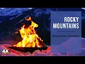 Download Lagu 🔥 ROCKY MOUNTAINS CAMPFIRE 🔥12 hours, Virtual Fireplace \u0026 Nature Fire Sounds for Meditation, Sleep