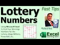 Using Microsoft Excel to Find Your Winnings Numbers for the Lottery Mega Millions Powerball etc