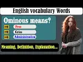 What does Ominous mean What is Ominous Ominous meaning in English English Grammar