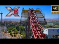 X2 Six Flags Magic Mountain POV Back Row extremely intense roller coaster