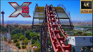 Download X2 Six Flags Magic Mountain POV Back Row (extremely intense roller coaster) MP3