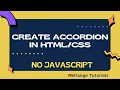 Simple Accordion in Html CSS Only No JavaScript