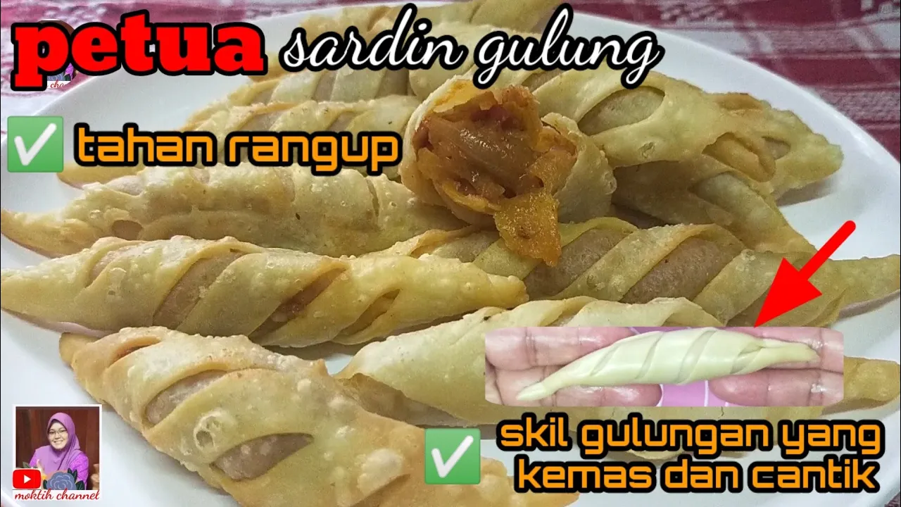 CARA BUAT SARDIN GULUNG TAHAN RANGUP, SKIL GULUNGAN YANG KEMAS DAN CANTIK (Eng.sub)#moktihchannel