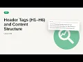 SEO Series Header Tags H1 H6 and Content Structure