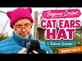 Easiest Cat Ear Hat FAST Crochet Tutorial for Beginners
