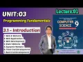 Programing Fundamentals Unit 03 Class 9 Computer Science Federal Board 2024