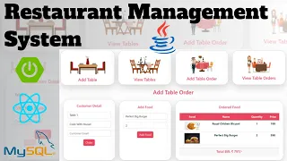 Restaurant Management System Project using Spring Boot React JS MySQL FullStack Java Application