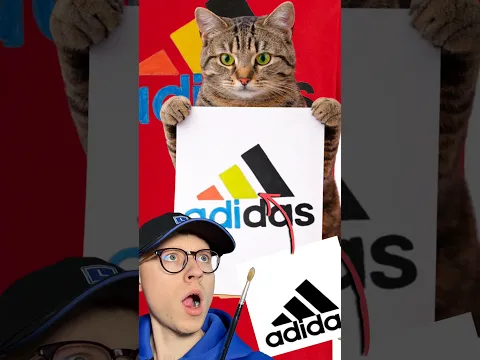 MON CHAT RÉINVENTE LES LOGOS 😻✏️ spécial ADIDAS 👕👟