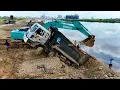 Download Lagu Incredible trucks​-25ton Drop in Massive Water and Backing fails \u0026 Excavator skillfull Recovery Help
