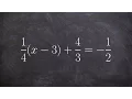 Learn how to solve a multi step equation with multiple fractions