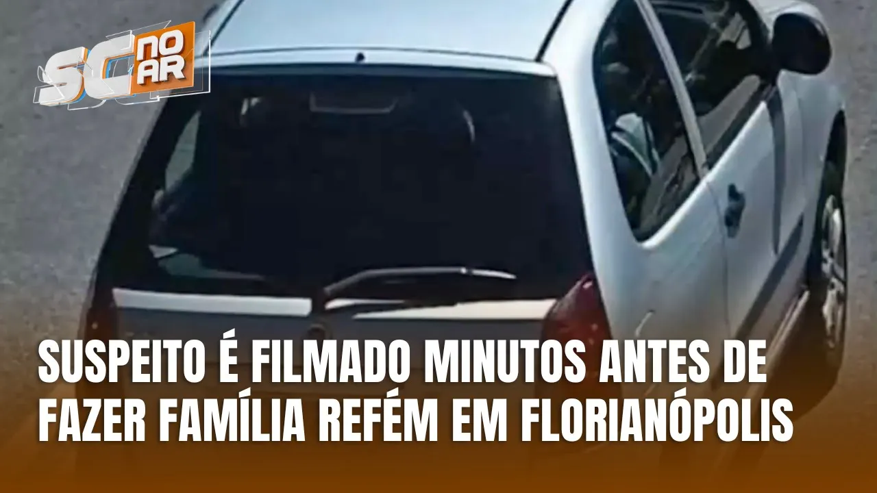 Imagens captam suspeito minutos antes de fazer família refém durante assalto em Florianópolis