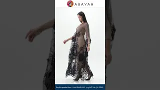 عباية شفافة فخمة شانتوه دانتيل اسود 